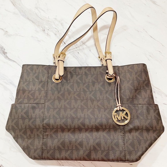Brown and Tan Michael Kors Tote Purse - Picture 6 of 11